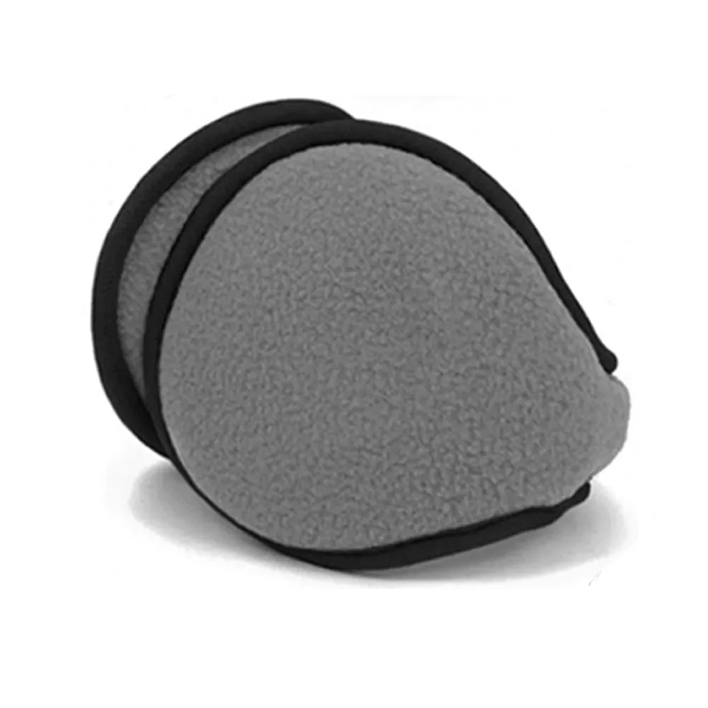 1 Grey Ear Muff Warmers Winter Basic Polar Fleece Earmuff Grip Wrap Soft Unisex