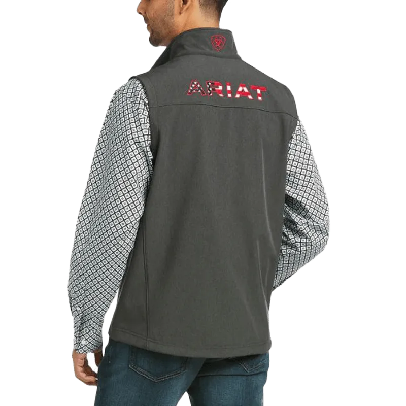 Ariat Men's Logo 2.0 Charcoal Americana Softshell Vest