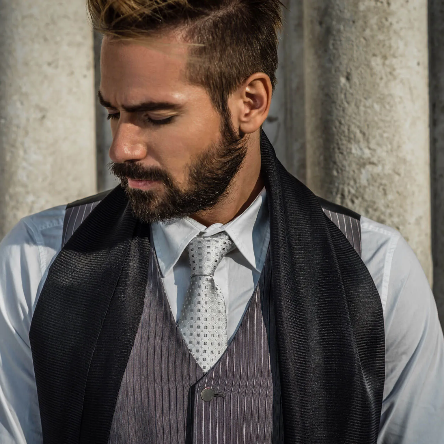 Barbera - Silk Jacquard Tie - Silver