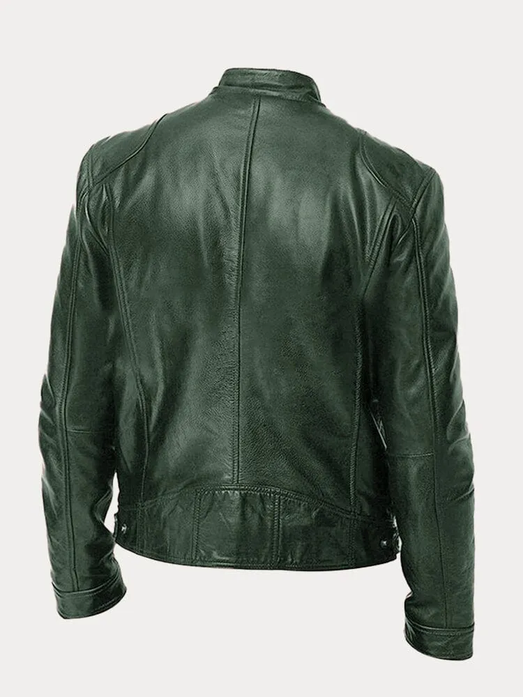 Biker Casual Zipper Leather Jacket