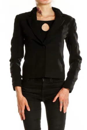 Black Cropped Blazer Jacket