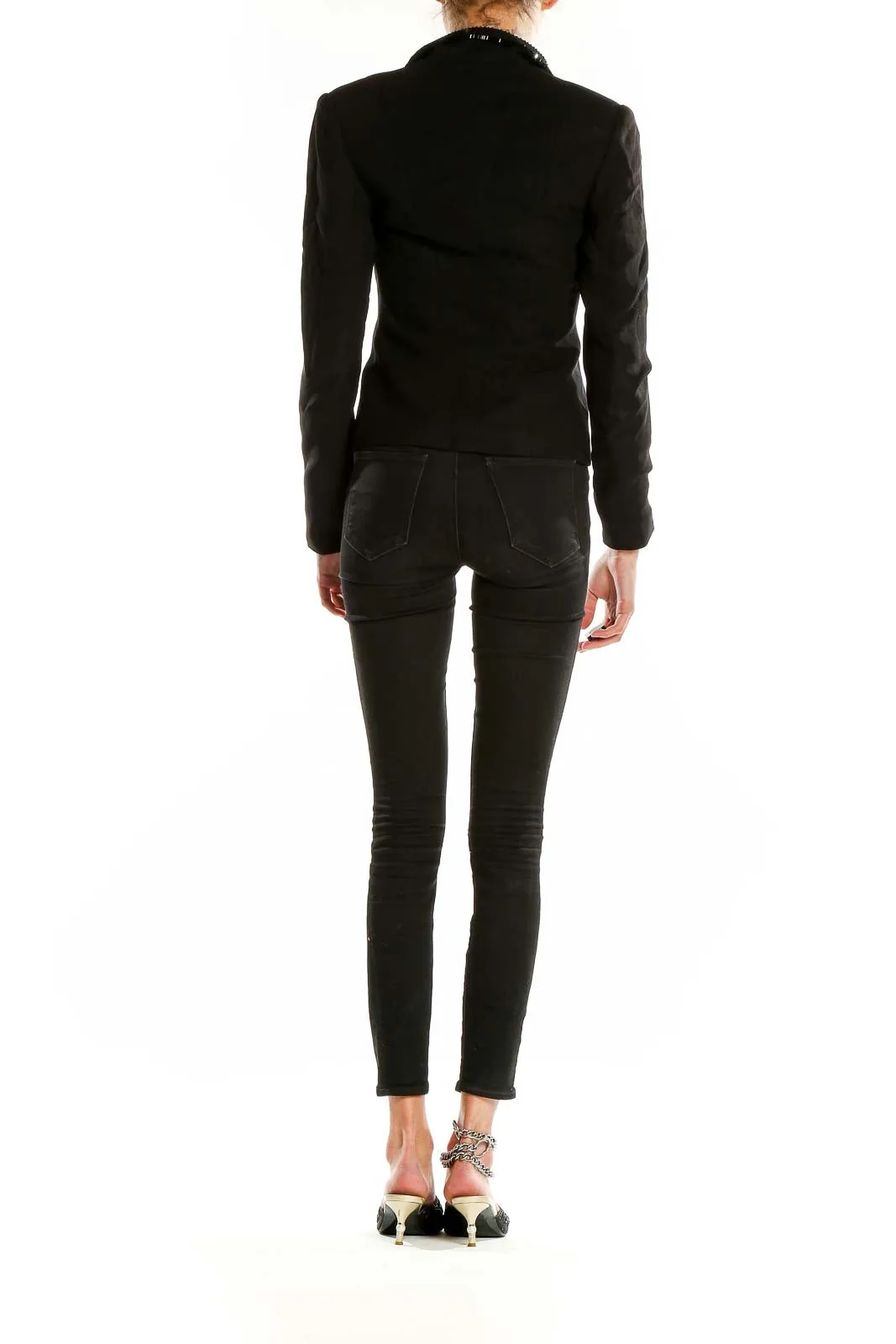 Black Cropped Blazer Jacket