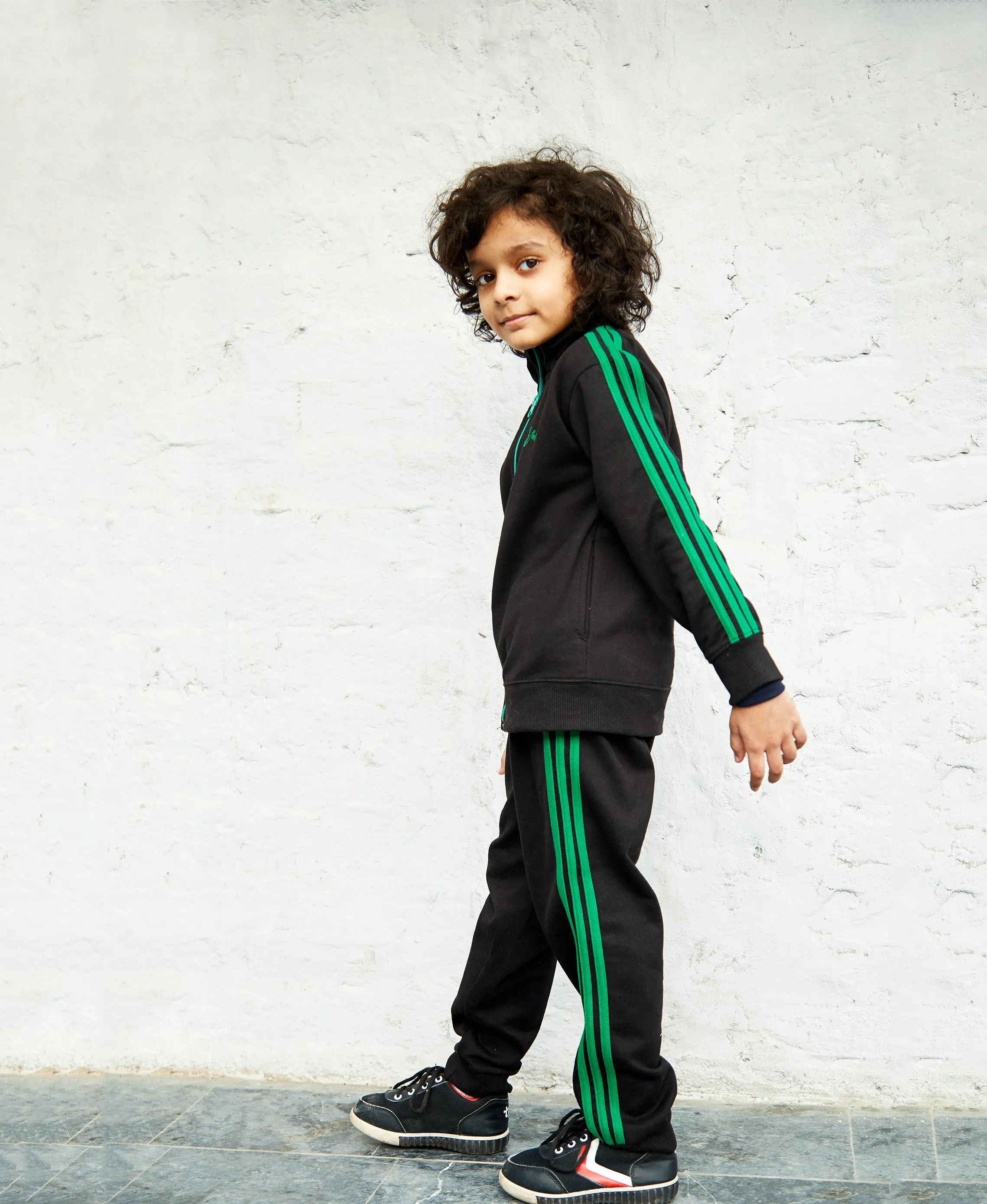 Boys Embroided Tracksuit (Black)