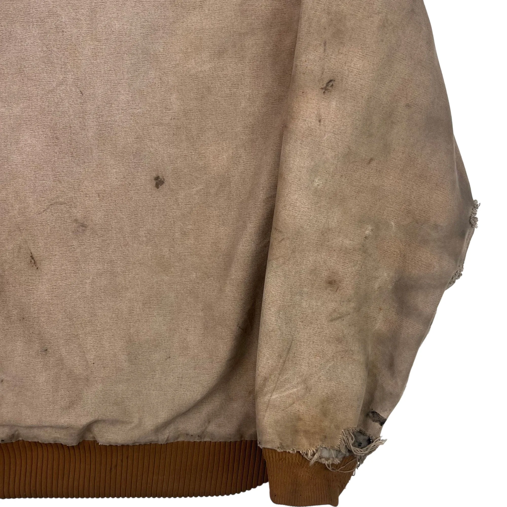 Carhartt Hooded Active Workwear Distressed Jacket Beige J130 BRN