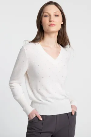 Cashmere Crystal V-neck Sweater