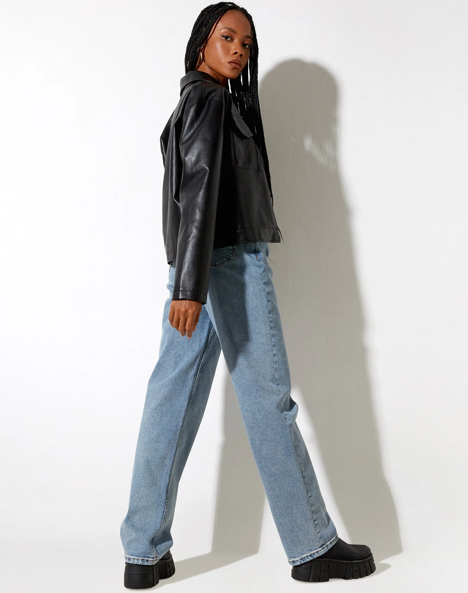Gadar Jacket in PU Black