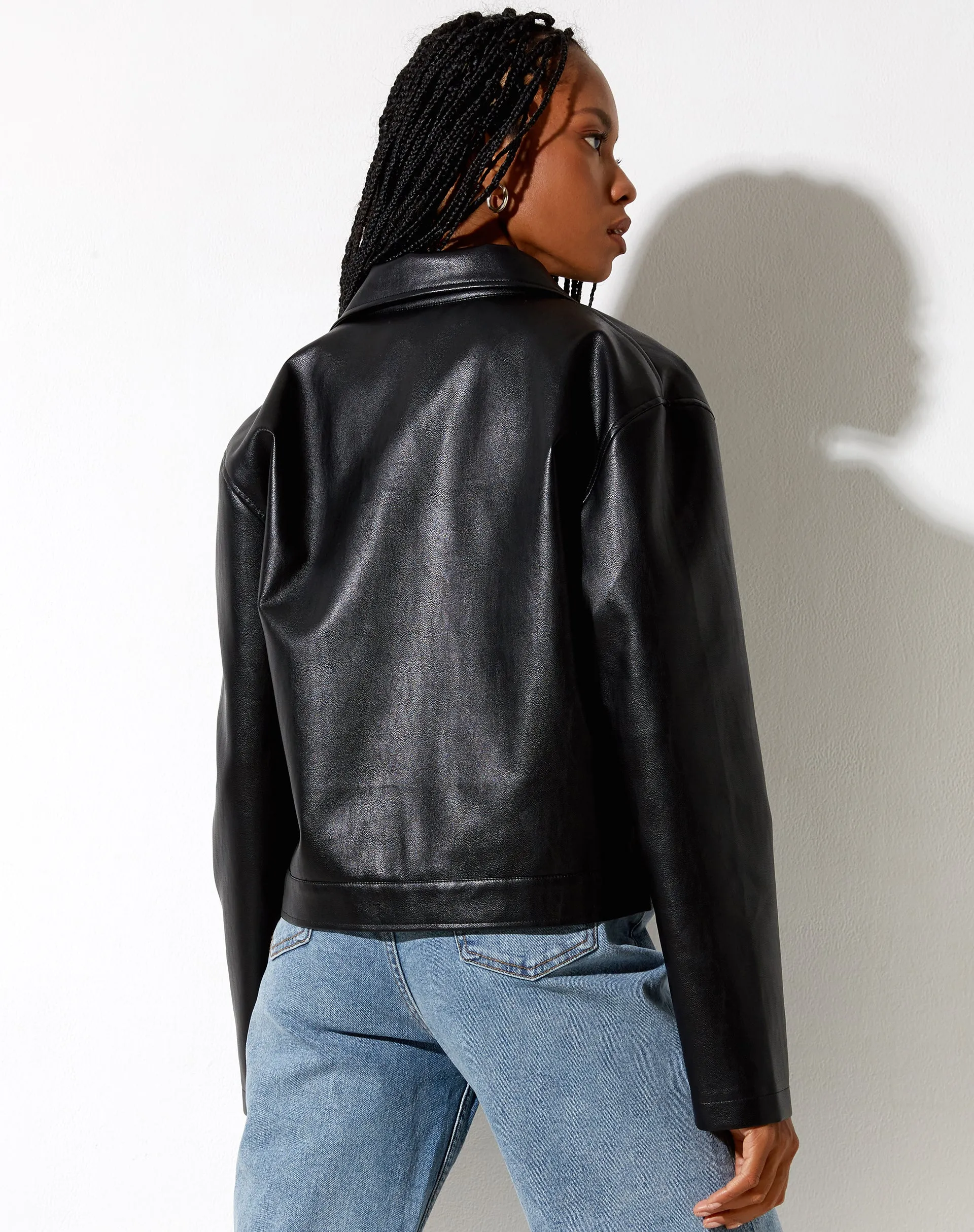 Gadar Jacket in PU Black
