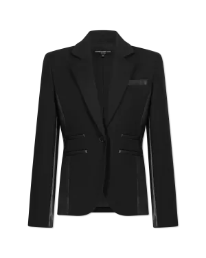 Gayle Vegan Leather Ponto Combo Blazer