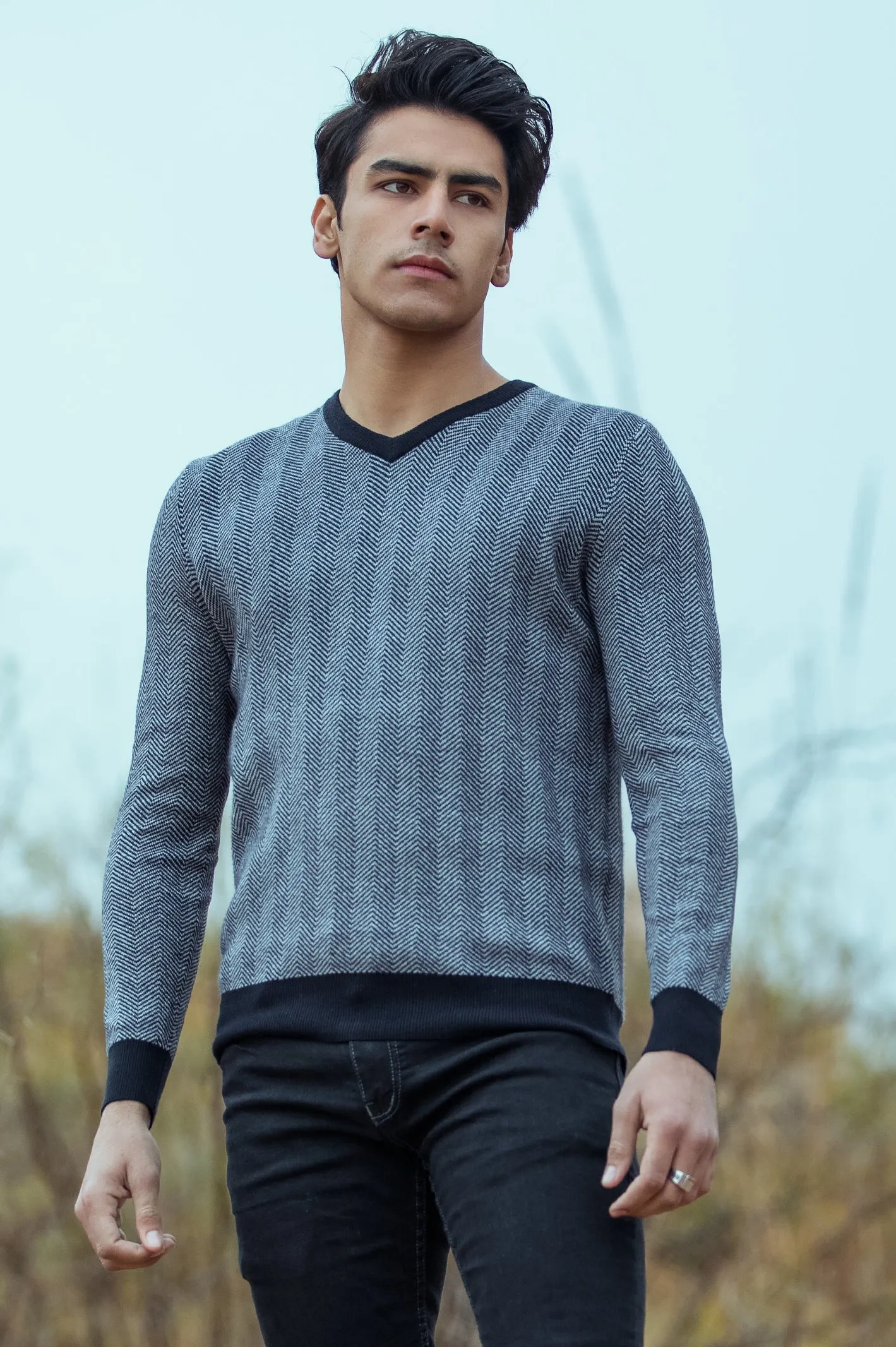 Gents Sweater In Grey SKU: SA565-GREY