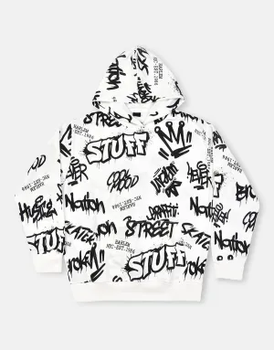 Girl's Fleece Hoodie - BIANCO 2