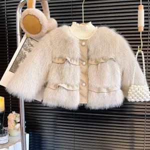 Girls Winter Wear Beautiful Fur Jacket
