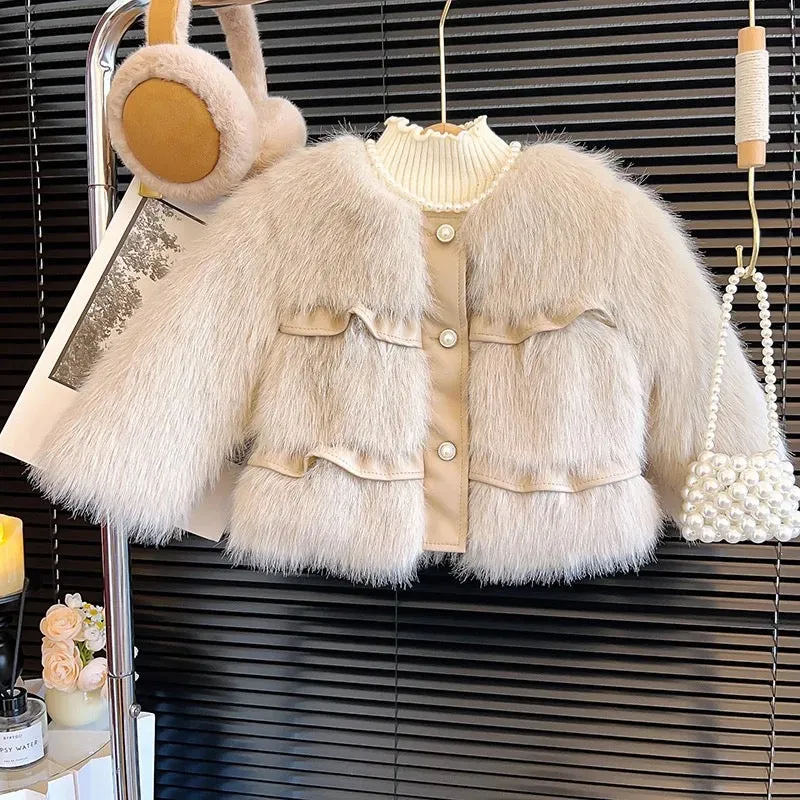 Girls Winter Wear Beautiful Fur Jacket