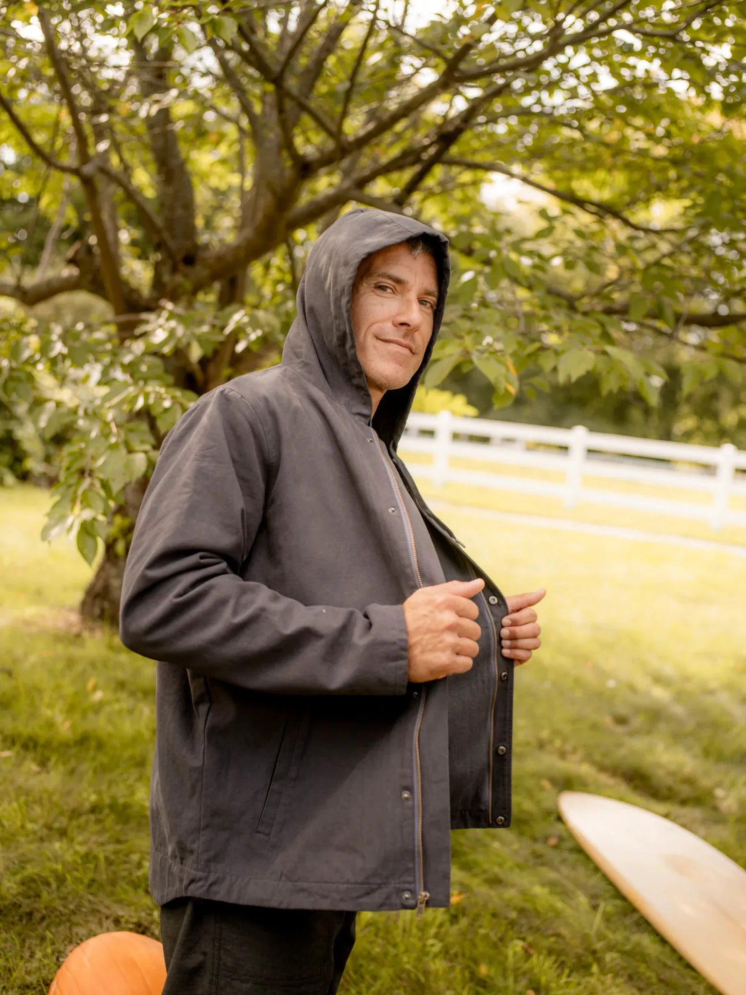Hooded Deck Jacket - Navy