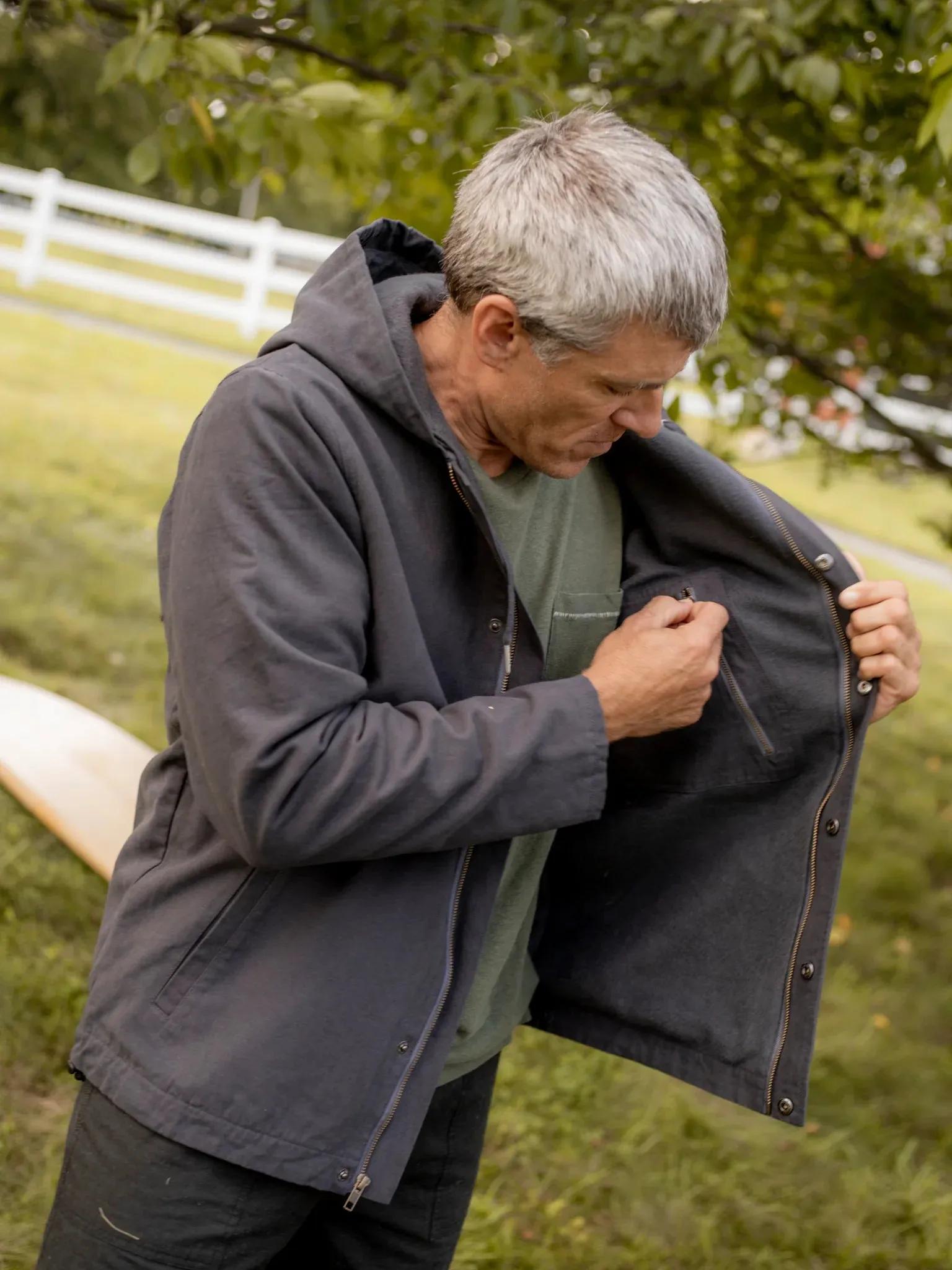 Hooded Deck Jacket - Navy