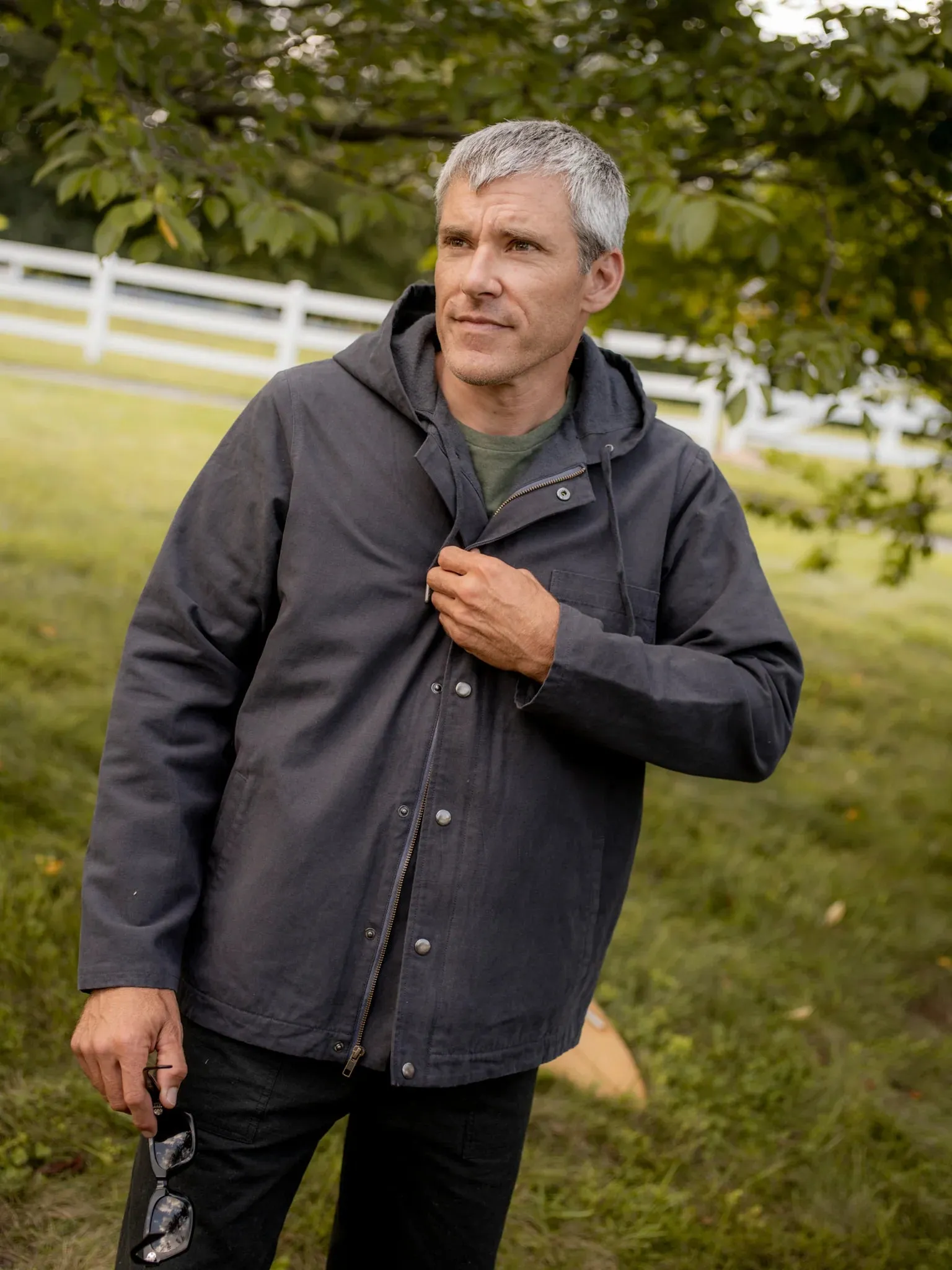 Hooded Deck Jacket - Navy