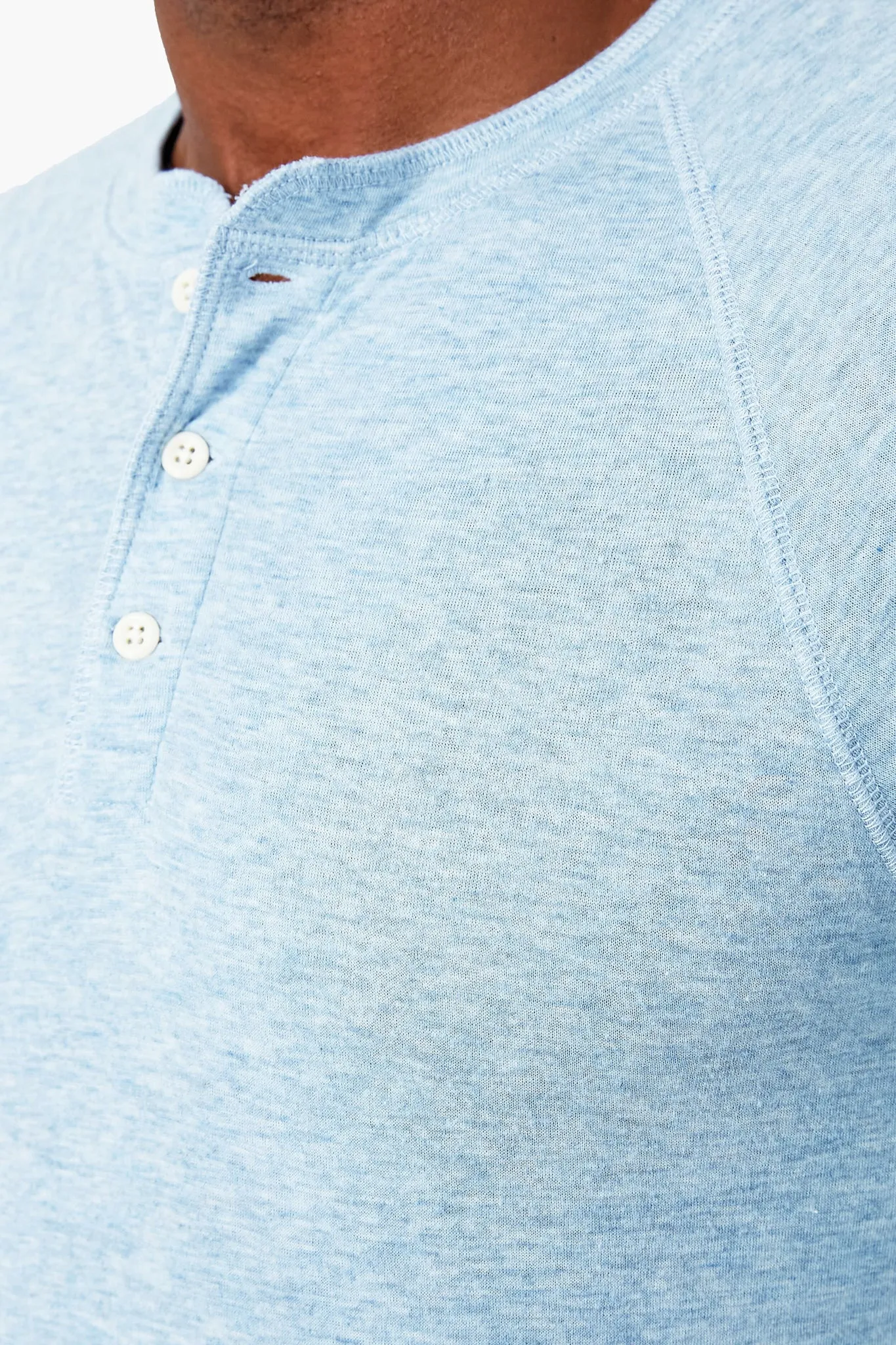 Light Blue Heather Cloud Long Sleeve Henley
