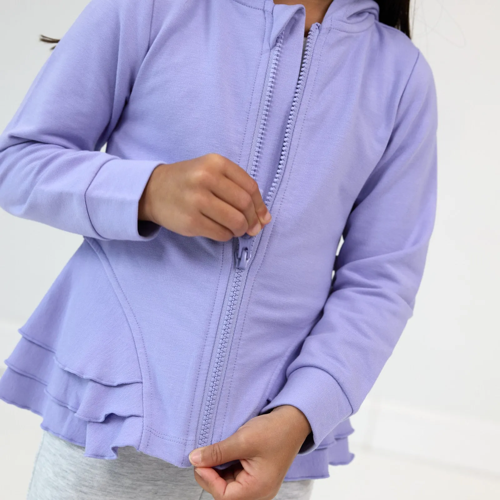 Light Iris Peplum Hoodie