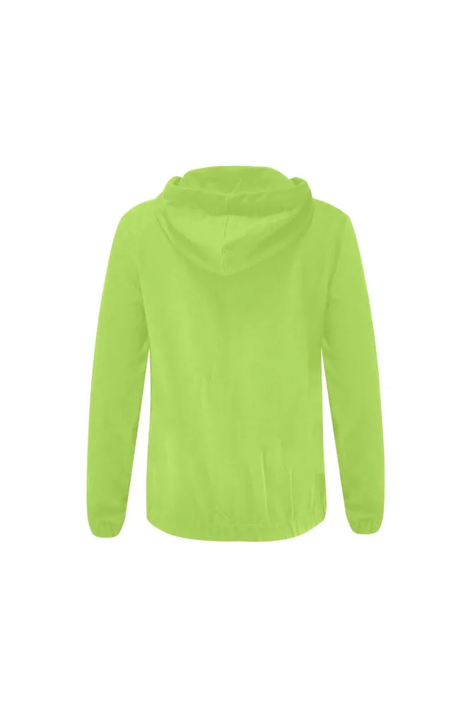 Lime Green All Over Print Full Zip Hoodie for Women (Model H14)