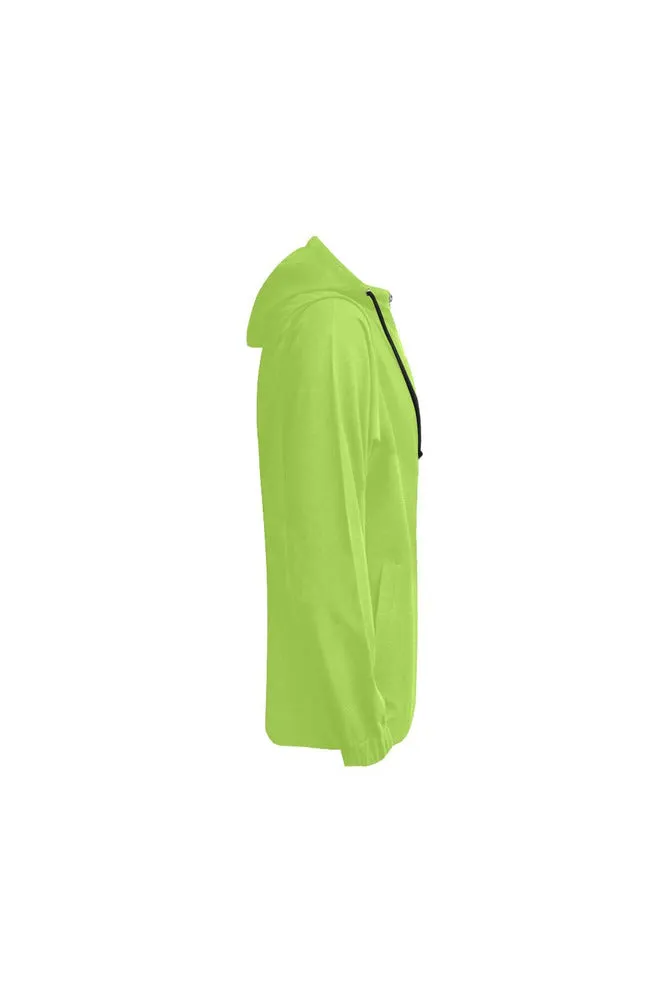 Lime Green All Over Print Full Zip Hoodie for Women (Model H14)