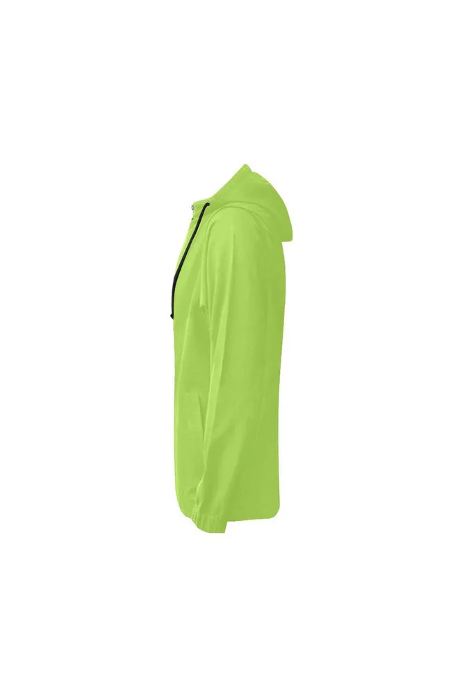 Lime Green All Over Print Full Zip Hoodie for Women (Model H14)