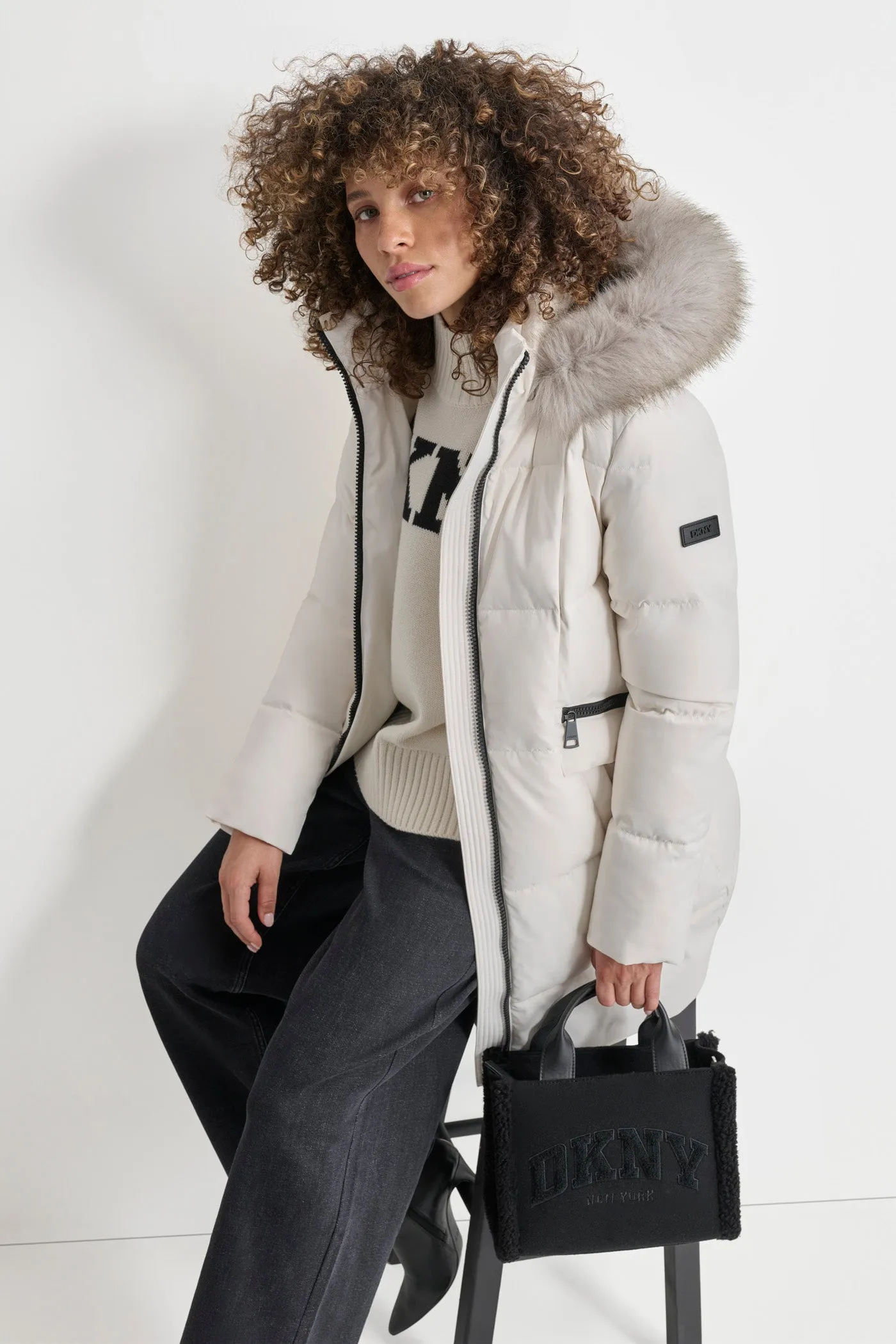 Long Puffer With Double Pockets