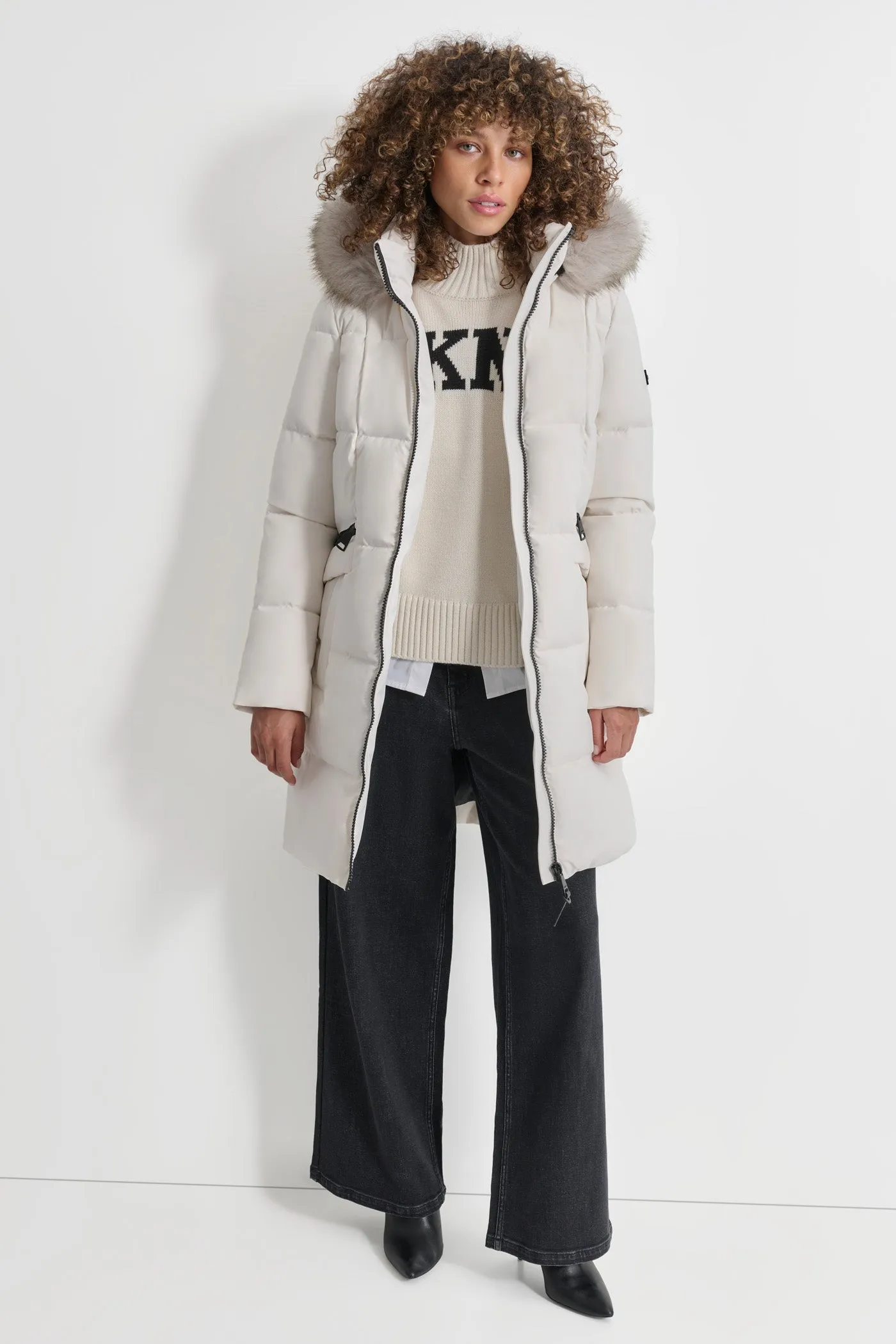 Long Puffer With Double Pockets