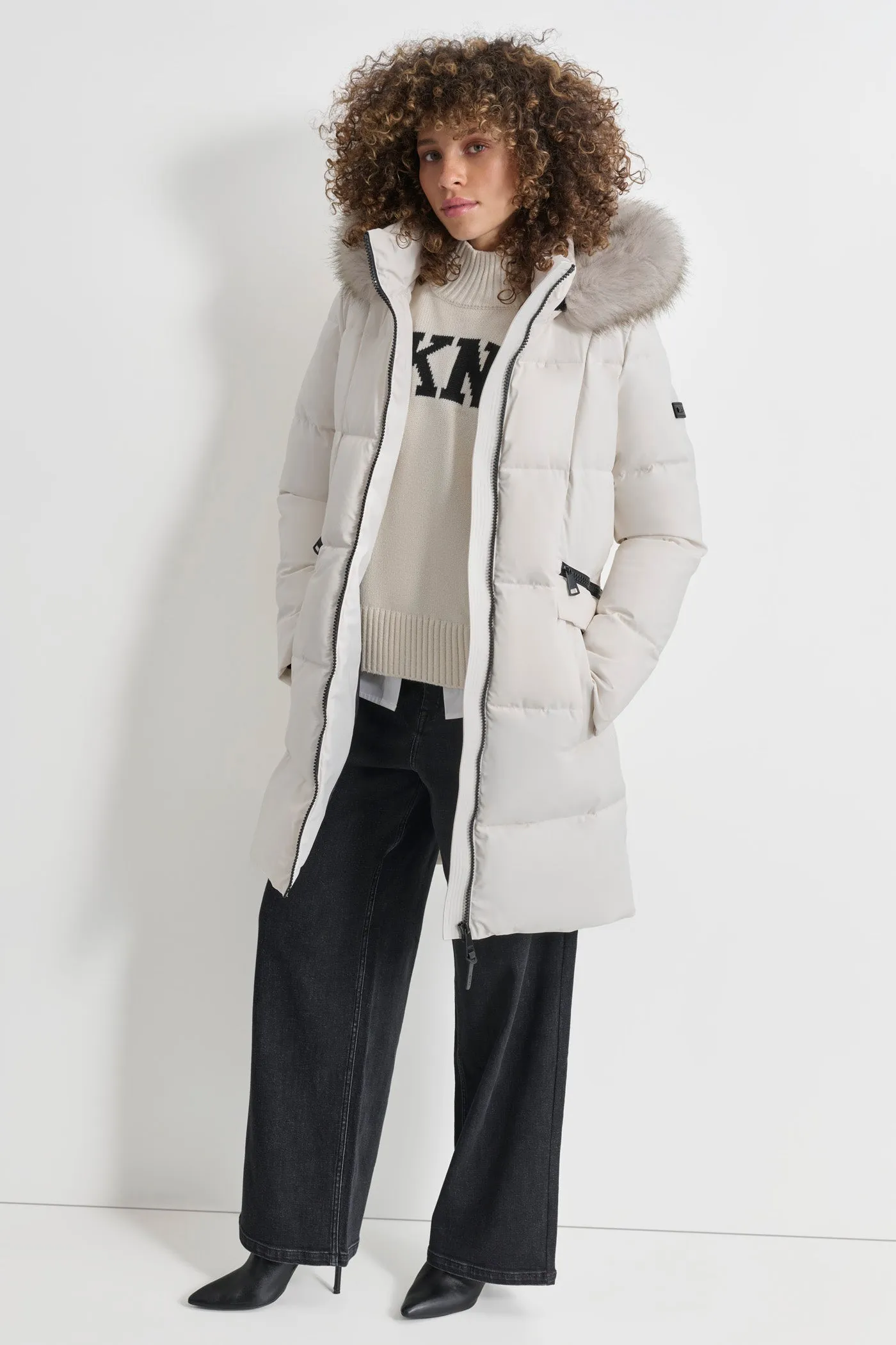 Long Puffer With Double Pockets
