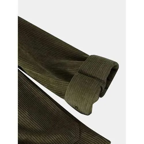 Mens Brief Corduroy Solid Color Jackets