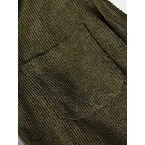 Mens Brief Corduroy Solid Color Jackets
