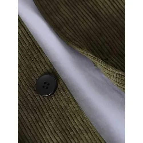 Mens Brief Corduroy Solid Color Jackets