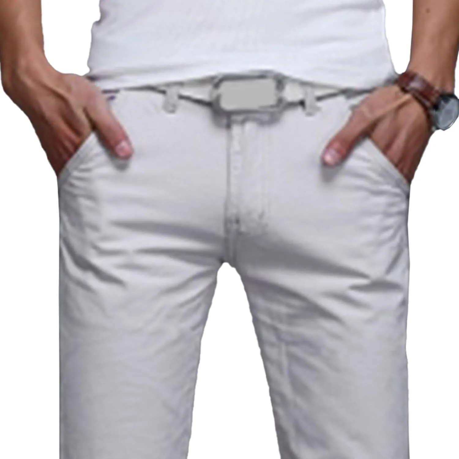 Men's Solid Straight Leg Classic Pants Regular Fit Lightweight Outdoor Trousers Cotton Stretch Summer Pants