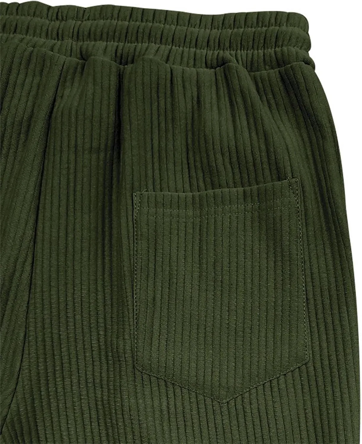 Men's Straight Leg Ribbed Outdoor Pants Casual Solid Textured Trousers Loose Fit Drawstring Comfort Sweatpants