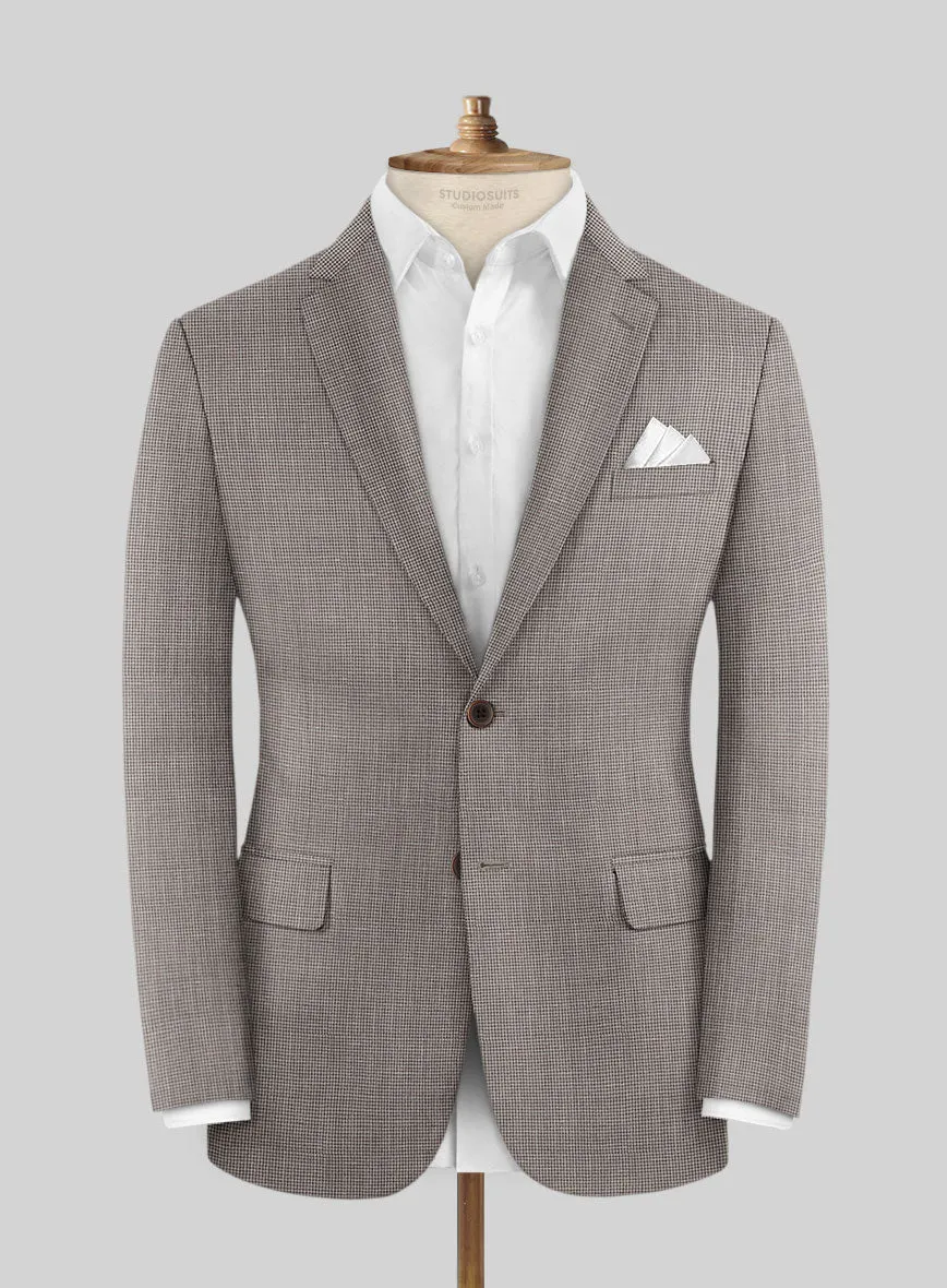 Napolean Costa Mini Houndstooth Brown Wool Jacket