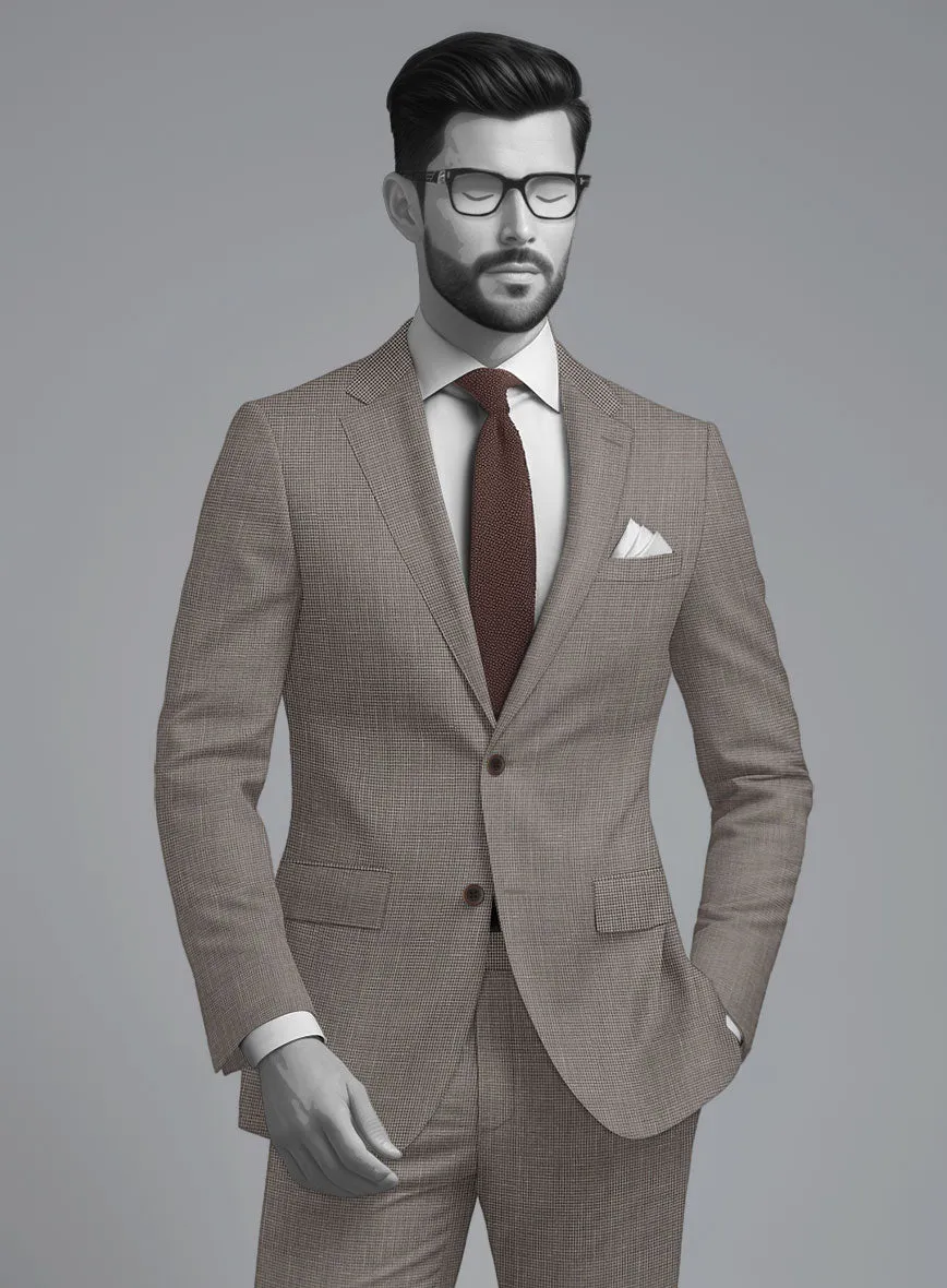 Napolean Costa Mini Houndstooth Brown Wool Jacket