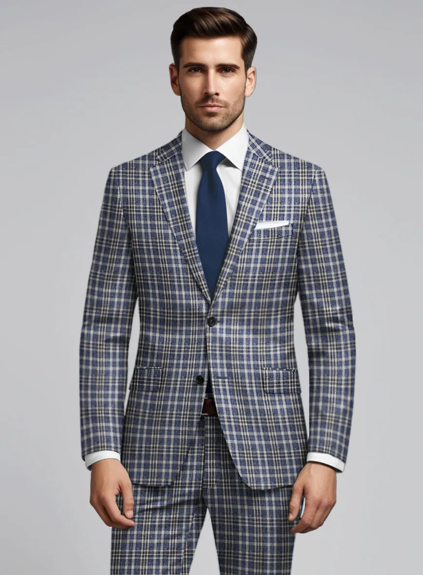 Noble Dante Blue Cotton Silk Linen Jacket