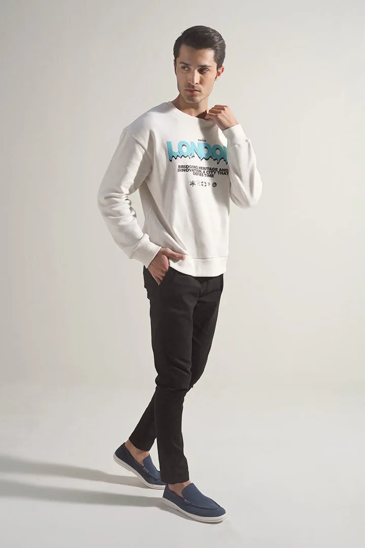 Oversized Graphic Sweatshirt - White