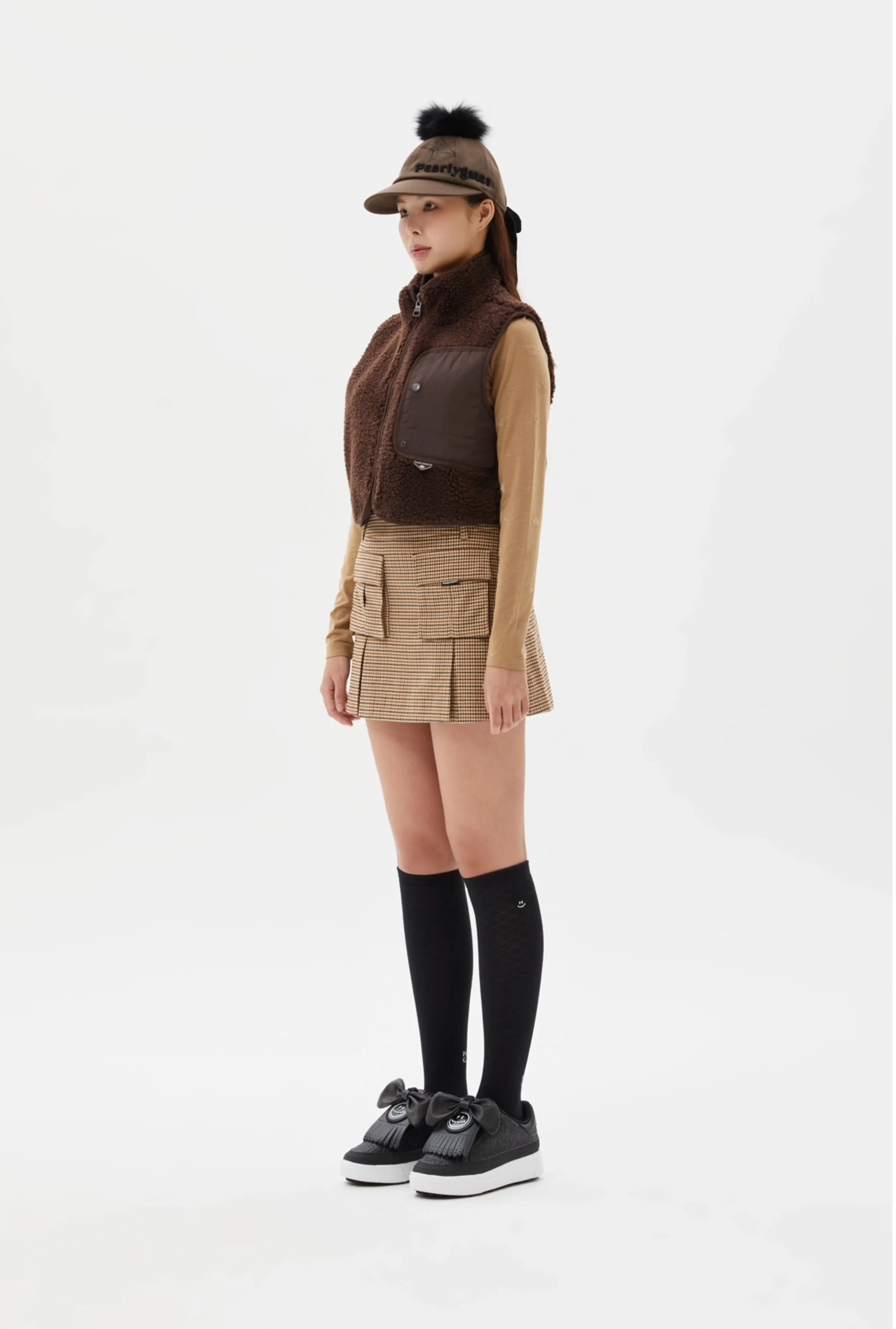 Pearly Gates Women's Fleece Vest-Brown