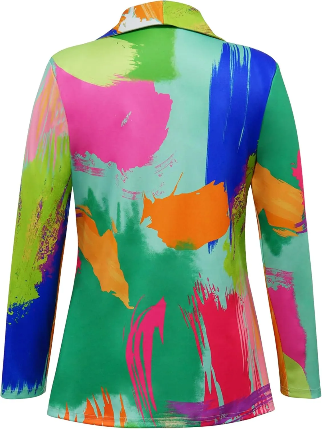 Plus Size Blazers for Curvy Women Sexy Trendy Colorful Oversize Graphic Open Front Jackets