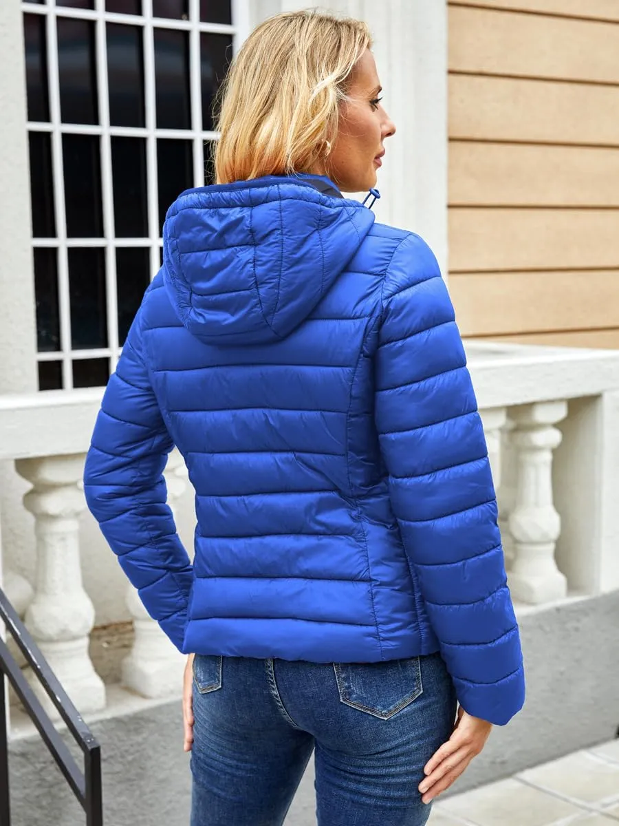 Puffer Jacket Womens Winter Coats with Hood Lightweight Packable Down Jacket Womens Quilted Coat