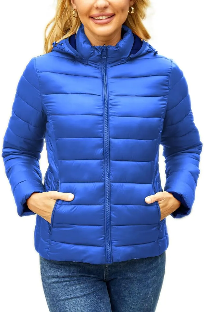 Puffer Jacket Womens Winter Coats with Hood Lightweight Packable Down Jacket Womens Quilted Coat