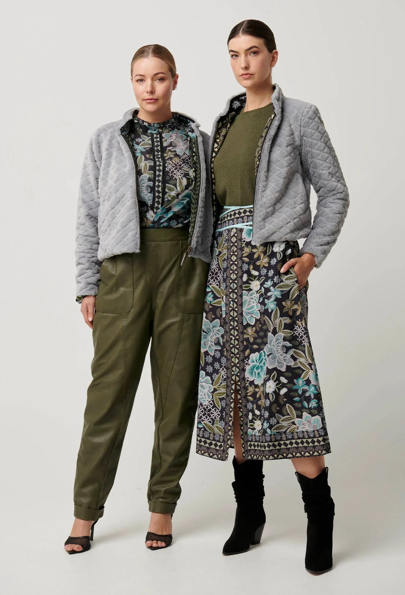 Rylie Reversible Print & Faux Fur Jacket in Dahlia fields