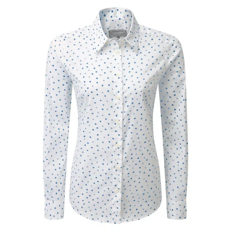 Schoffel Ladies Norfolk Shirt - Cobalt Blot