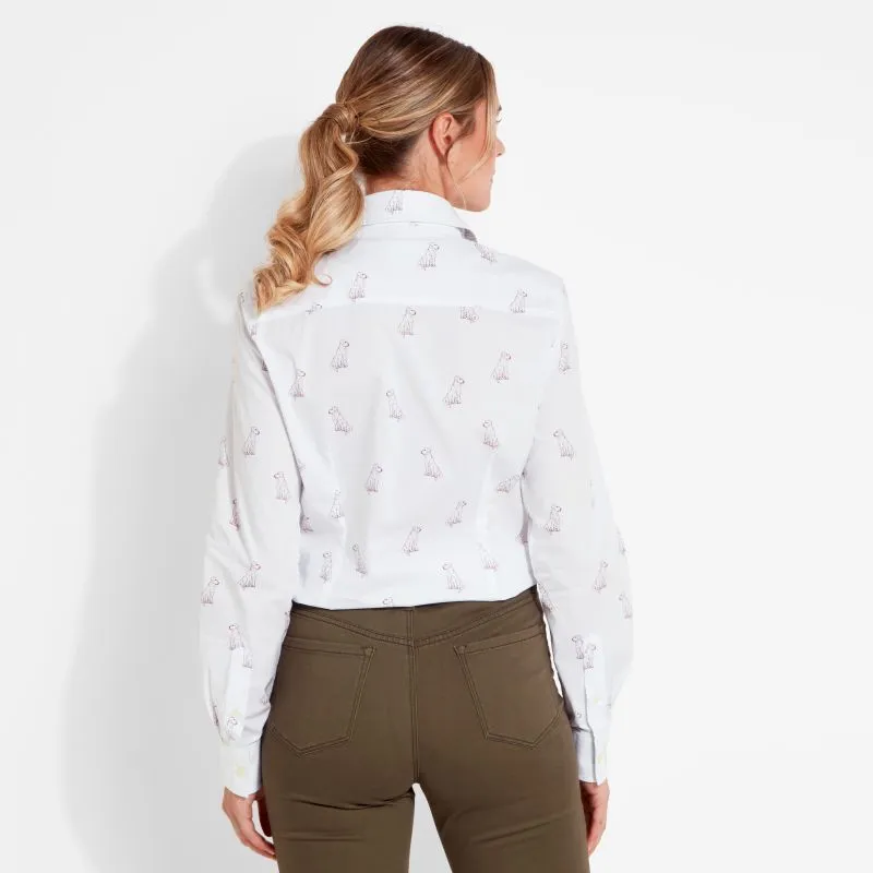 Schoffel Ladies Norfolk Shirt - Wine Labrador Print