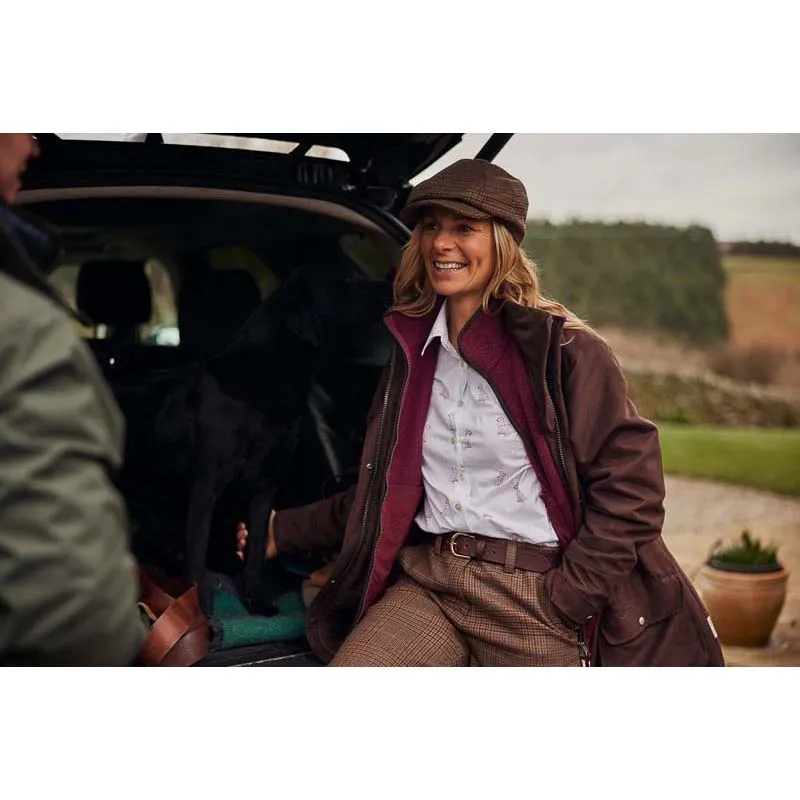 Schoffel Ladies Norfolk Shirt - Wine Labrador Print