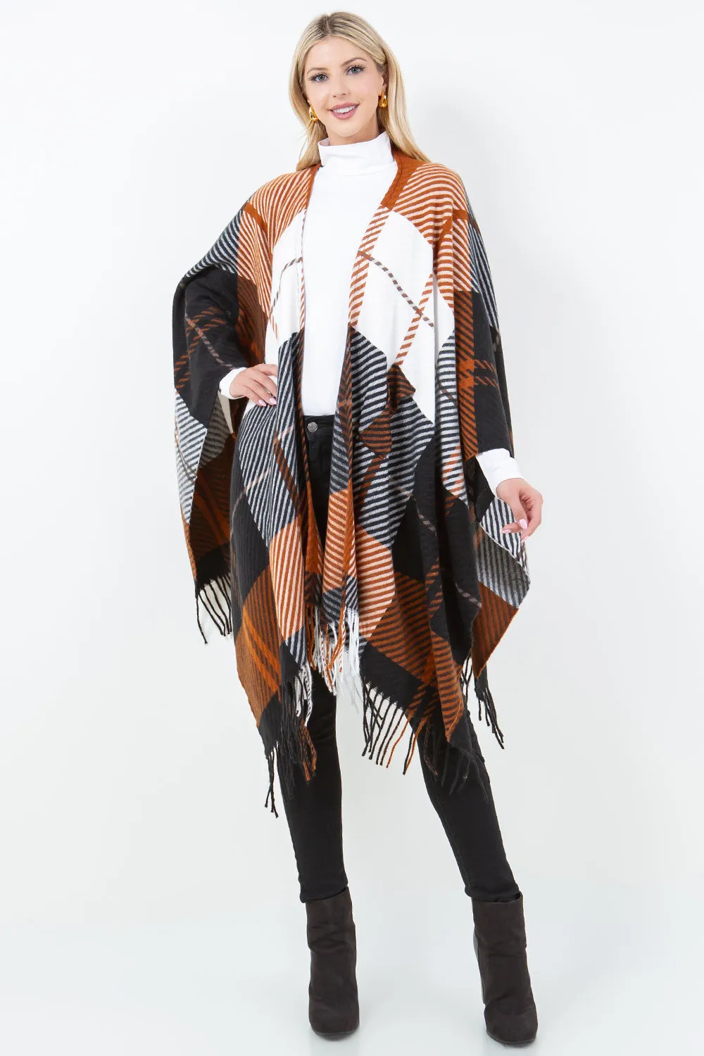 SH-4311 Plaid Shawl with Loop