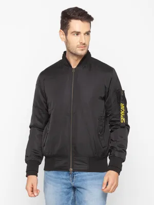 Spykar Black Polyester Men Jacket