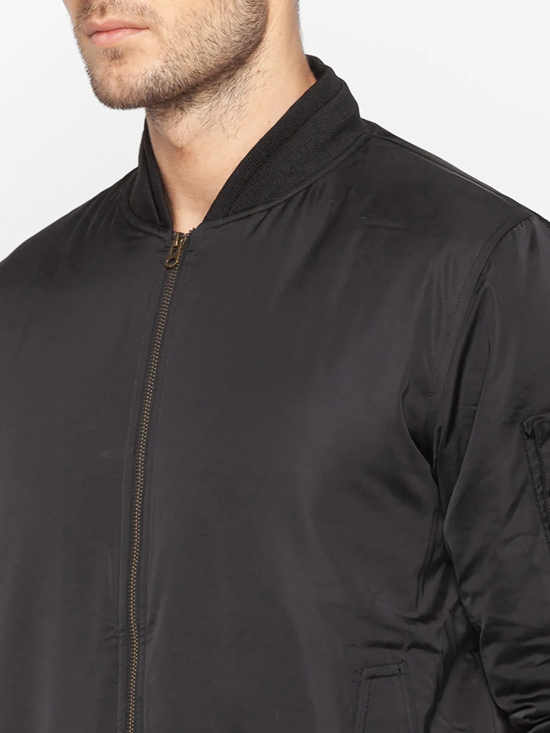 Spykar Black Polyester Men Jacket