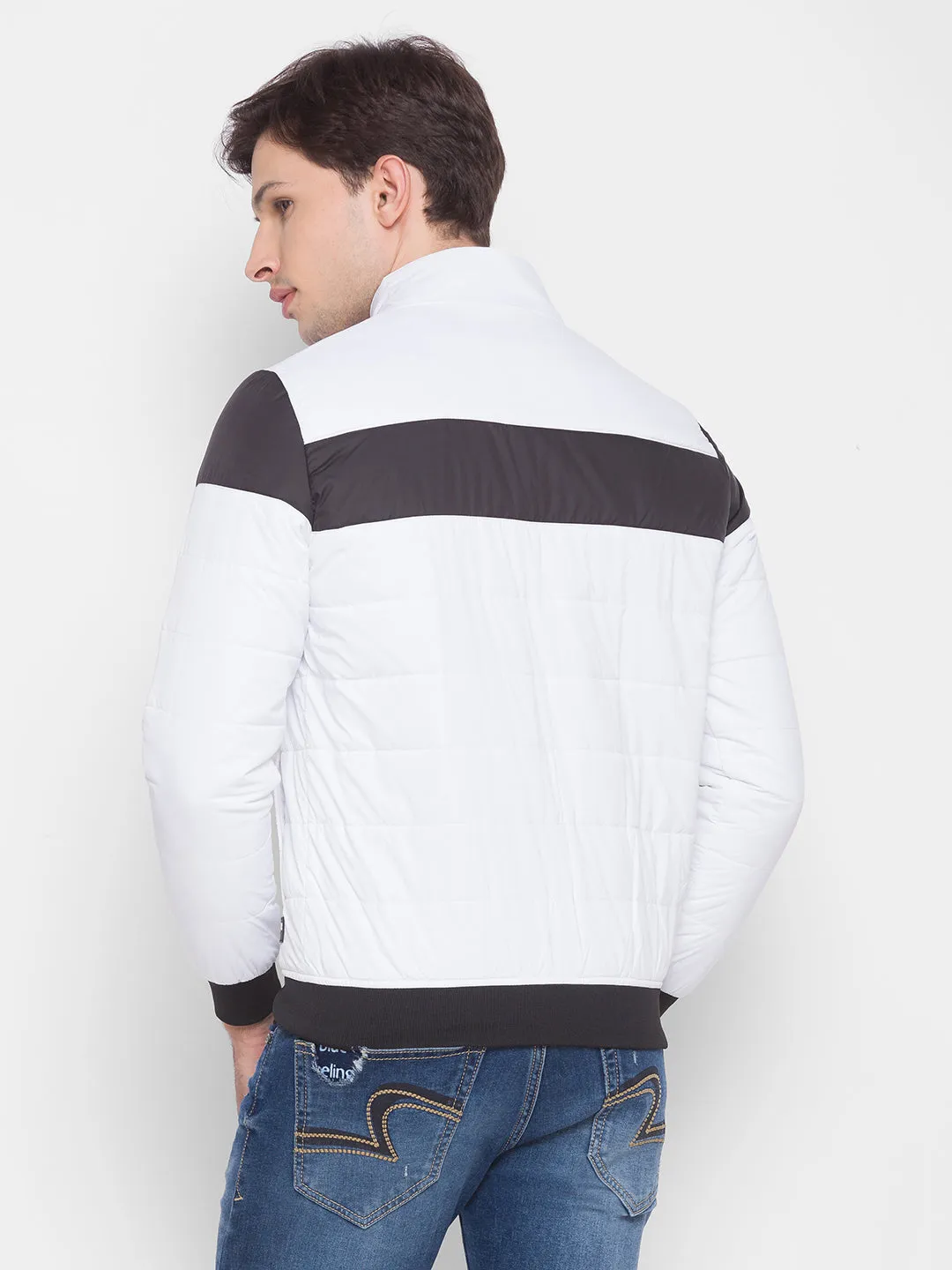Spykar White Polyester Men Jacket