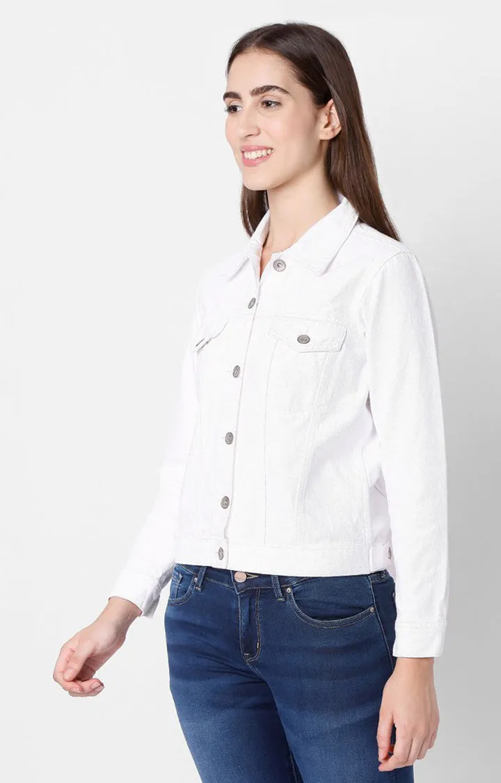 Spykar White Women Trucker Jacket