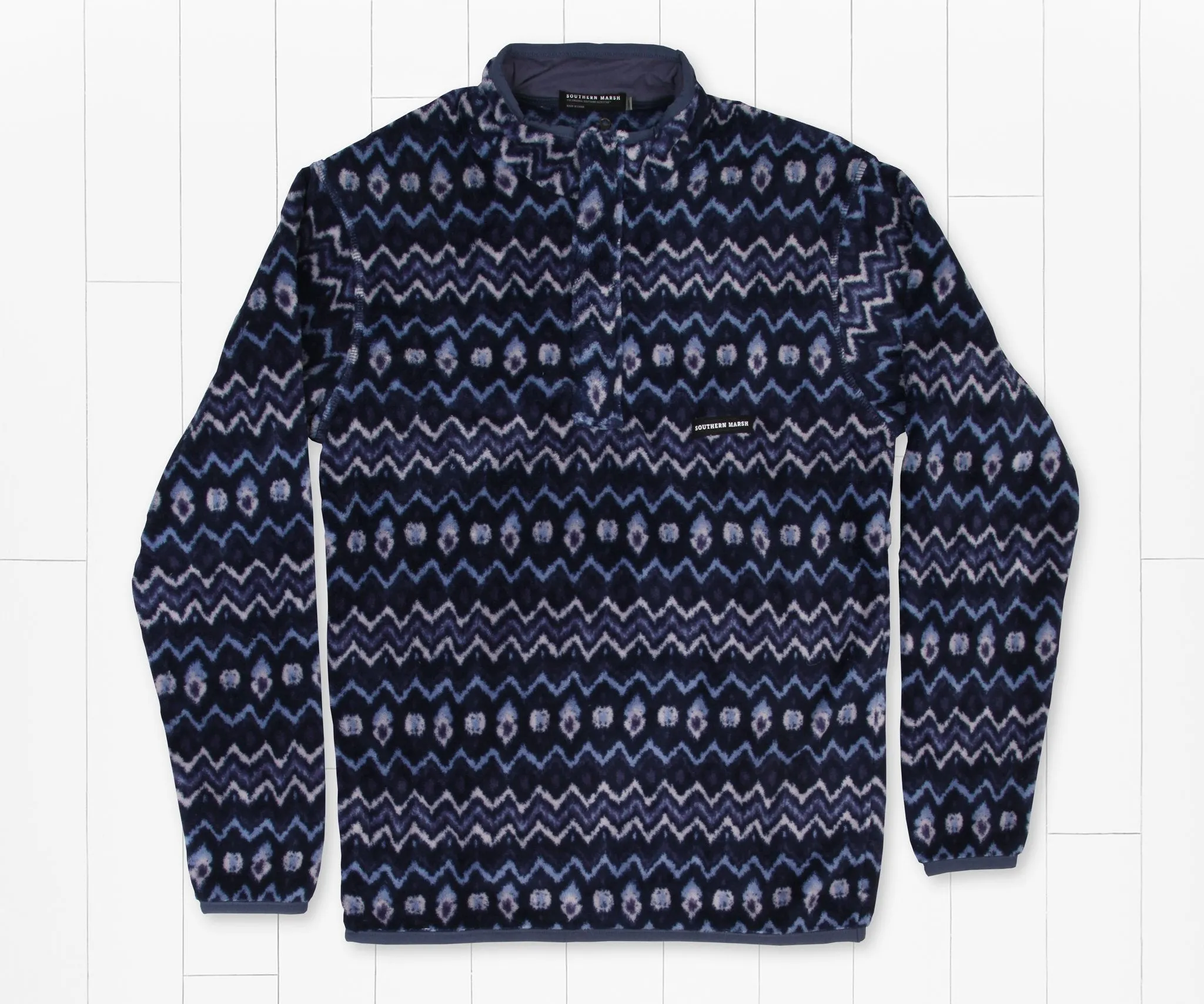 Tangier Ikat Fleece Pullover